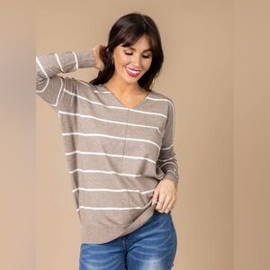 Cents Of Style Emmy Striped Pullover Purple Size L/XL